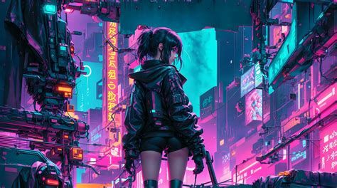 Hình nền Cyberpunk 4K phong cách hiện đại