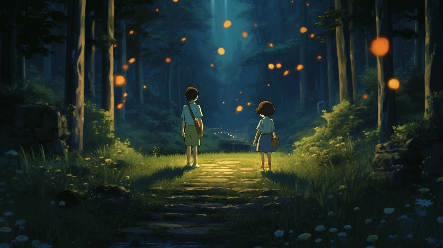 hình nền máy tính Ghibli 4k sống động.